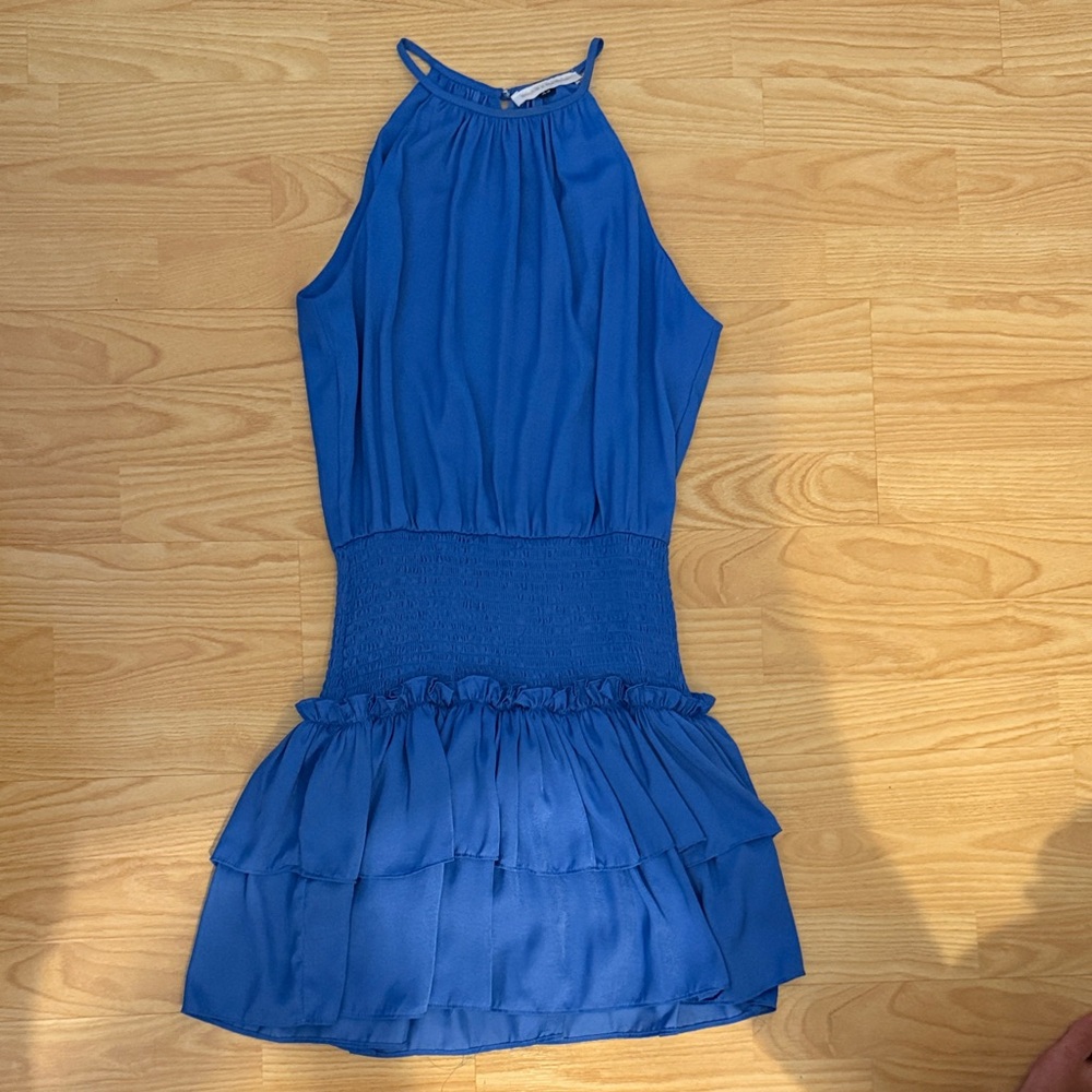Chic Blue Halter Mini Dress